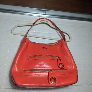 Kate Spade Coral Patent Leather Zip Hobo Bag